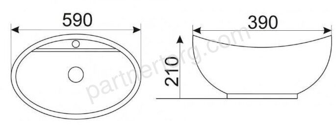 CeramaLux 9018 раковина настольная белая