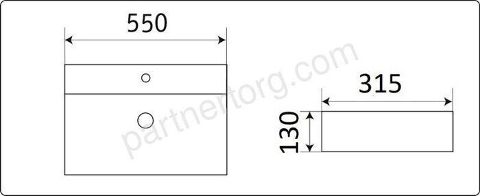CeramaLux 7836 раковина универсальная прямоугольная белая