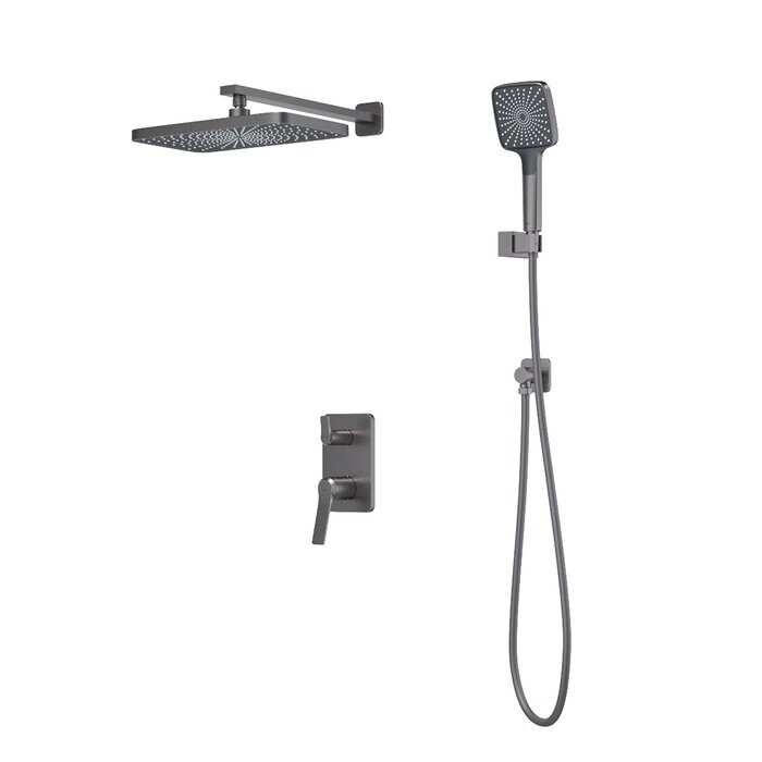 Parker Iddis графит встраиваемая душевая система с тропическим душем PARGM02i67