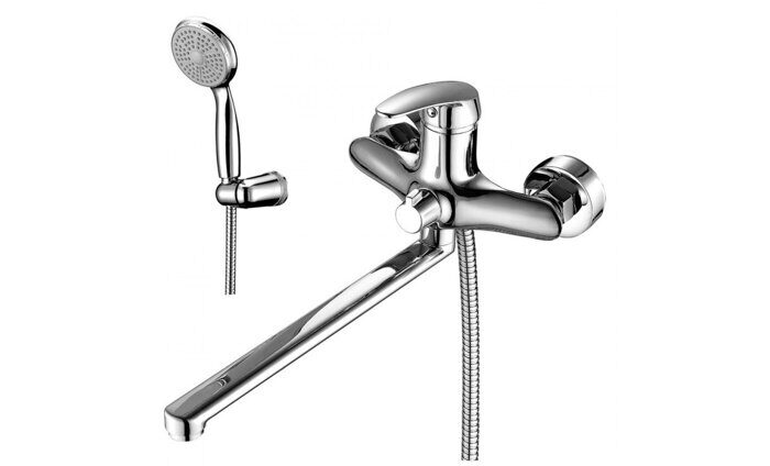 Linara LM0451C, смеситель для ванны и душа с плоским поворотным изливом, хром Lemark