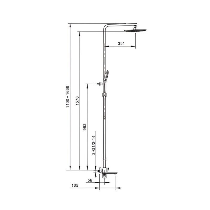 Gappo G2417-3 Душевая система сатин золотой