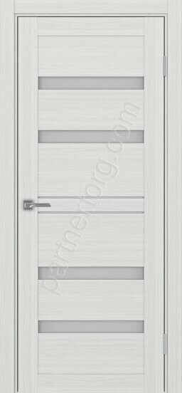 Турин 561.12 межкомнатная дверь ясень серебристый со стеклом мателюкс