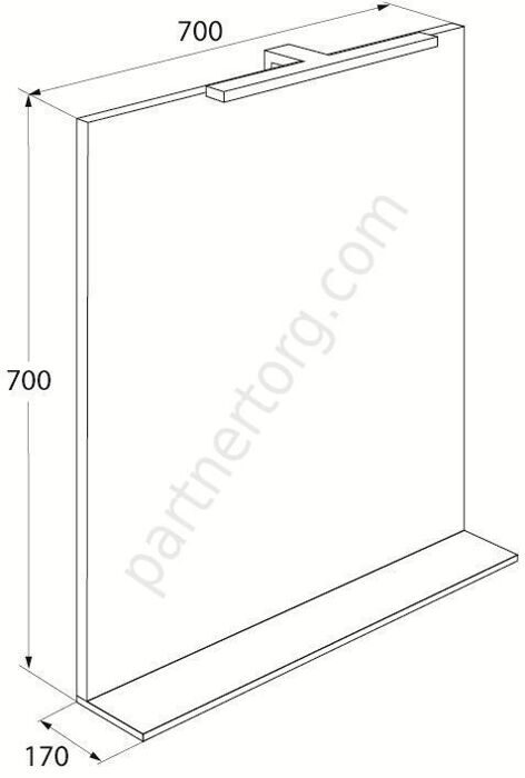 Кусто зеркало для ванной комнаты 70 см с LED подсветкой Иддис