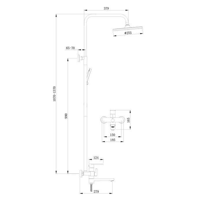 S222.24.03 Splenka Душевая система, сатин золотой