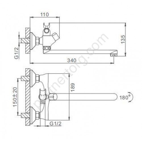 Frap F22731-B смеситель для ванны хром