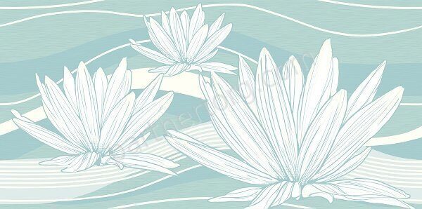 Fluence AltaCera голубой декор керамический глянцевый 24,9х50см