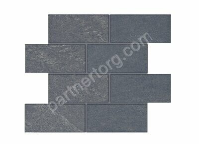 Luna/Terra Bricks Big Black LN04/TE04 черный неполированный керамогранит 29х35см Estima Мозаика