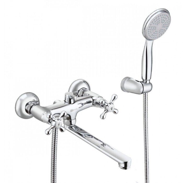 Standard LM2113C, смеситель для ванны и душа, с плоским изливом, хром Lemark