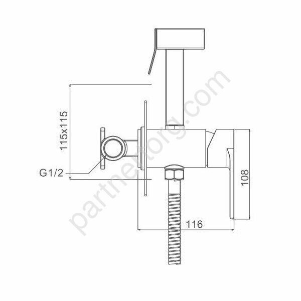 Gappo G7299-20 встроенный гигиенический душ нержавеющая сталь