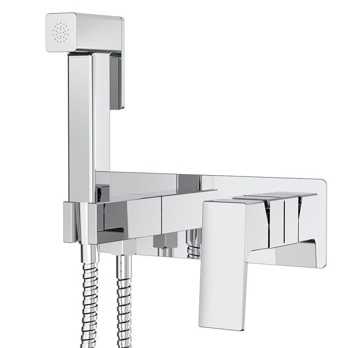 S01.52 Splenka Смеситель с гигиеническим душем встраиваемый, хром