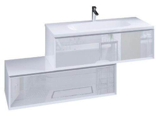 Milacco тумба 100П 1в.я подвесная белая низ