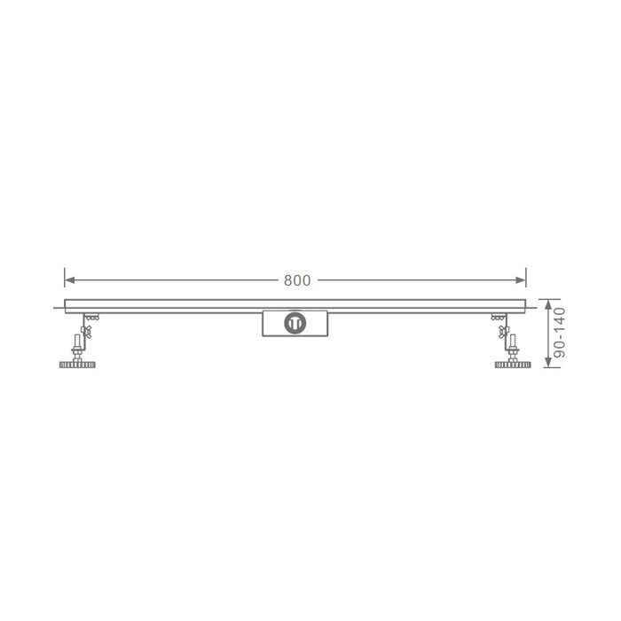 R652.80.06 Трап Raglo для душа 70х800мм, черный