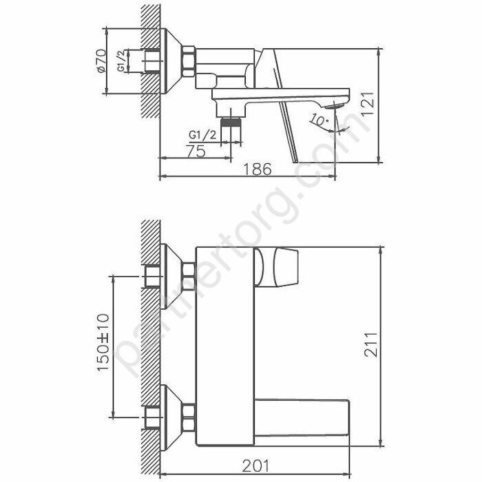 HB60533-3 Haiba смеситель для ванны пепельный