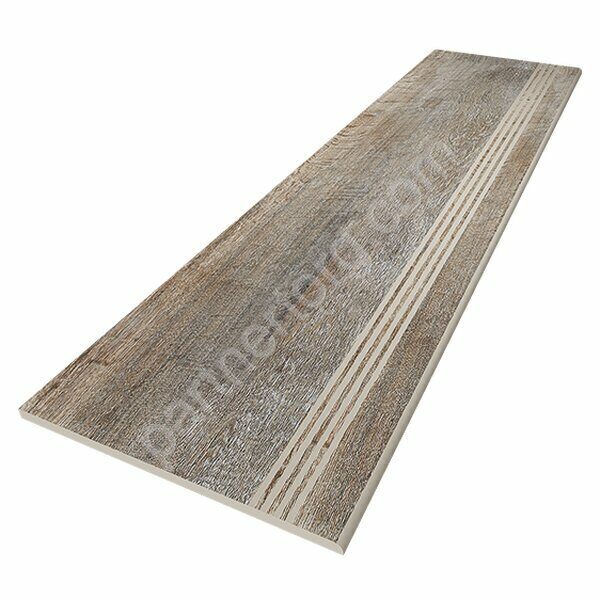 Brigantina Aged Oak BG03 серый неполированный керамогранит 30х120см Estima Ступень