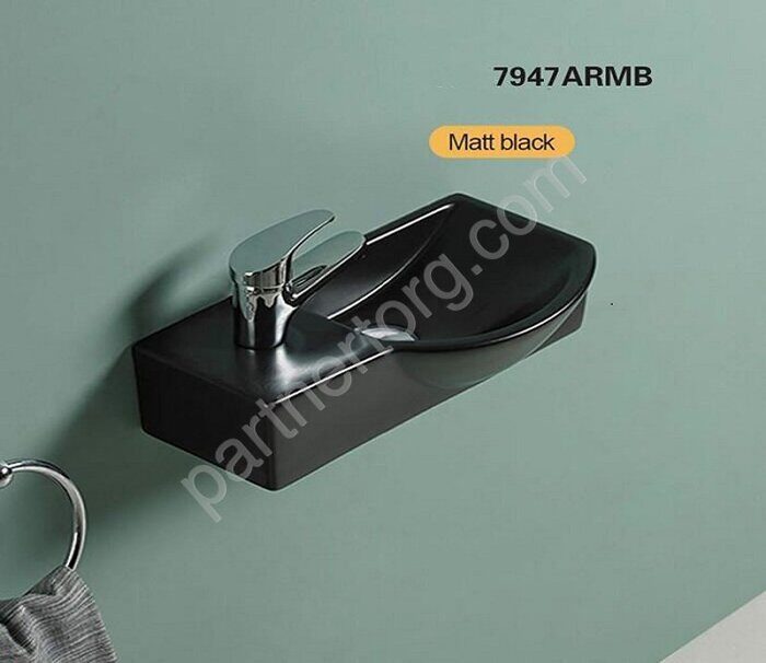 CeramaLux 7947AMB раковина подвесная прямоугольная черная