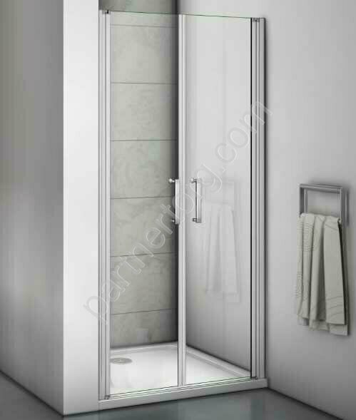 Mokka SD-80-C-WE Bas душевые двери распашные 80х185 см, стекло прозрачное, профиль белый