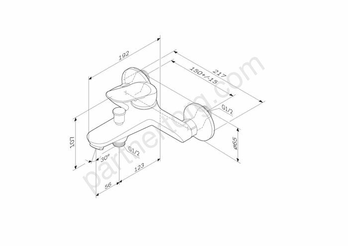 F85C10000 Sunny, смеситель для ванны и душа, хром, шт