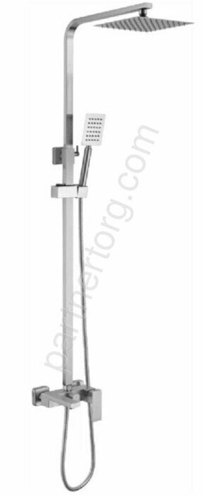 HB24803-2 душевая система с верхним душем, смесителем и ручной лейкой, сатин Haiba