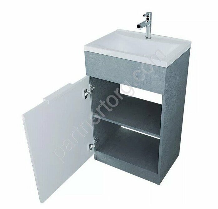 Revo 50Н 1д тумба напольная с раковиной бетон темно-серый
