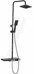 HB2418 душевая система с верхним душем, смесителем и ручной лейкой, черный хром Haiba