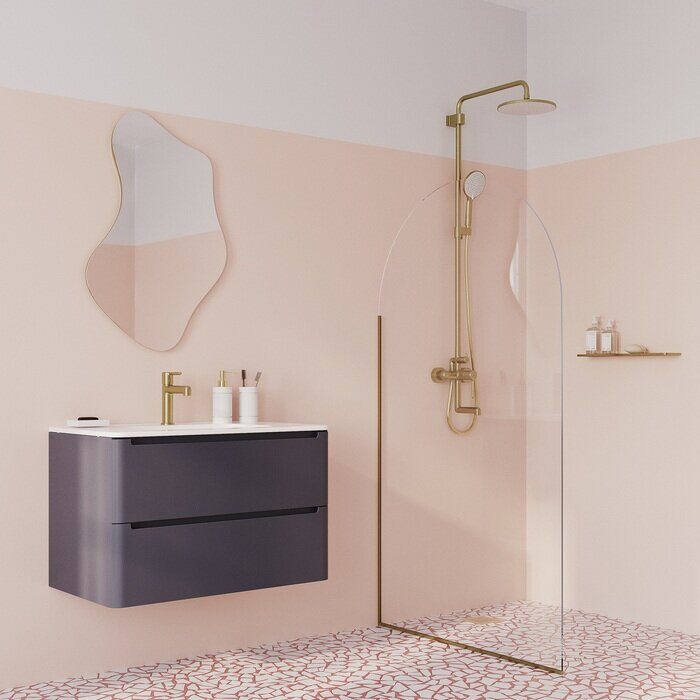 Aiger Iddis душевая система с тропическим душем золотая AIGMG3Fi06