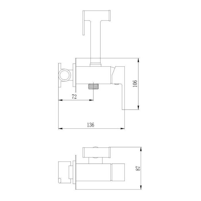 HB5511-7 Haiba Гигиенический душ, латунь, черный