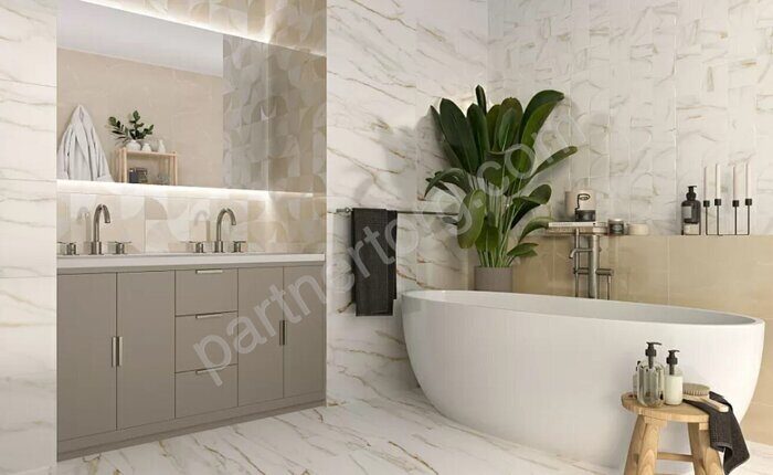 Marmaris white wall 01 керамическая плитка 30х50см глянец Gracia Ceramic