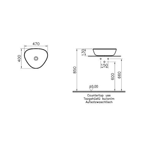 Plural Vitra 7812B401-0016 раковина-чаша накладная 47х13х40 см