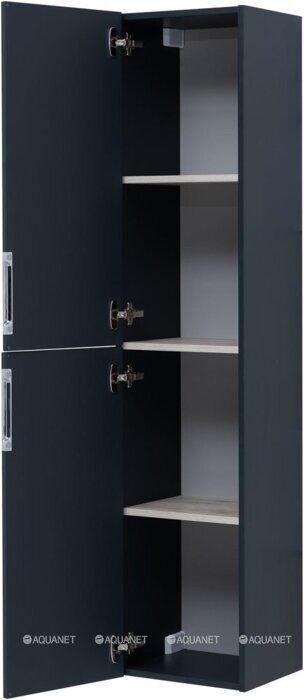 Алвита new 35 серый антрацит шкаф-пенал для ванной комнаты Aquanet
