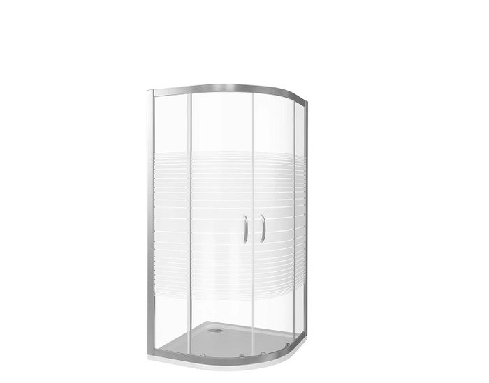 Infinity R-120-S-CH душевой уголок 120 см, стекло Полоски, профиль хром