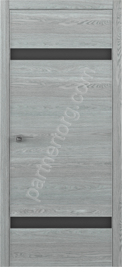 S STATUS дверь межкомнатная с алюминиевой кромкой Арт-Шпон дуб скальный стекло черное