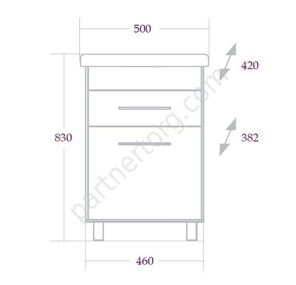 Натали 50.12 ясень таормина напольная тумба для ванной комнаты Onika с умывальником Como 50