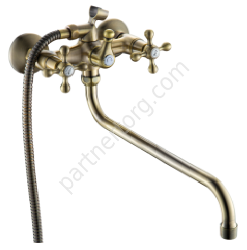 Retro Bronze смеситель для ванной с длинным изливом Gross Aqua 7016012BRL-D06