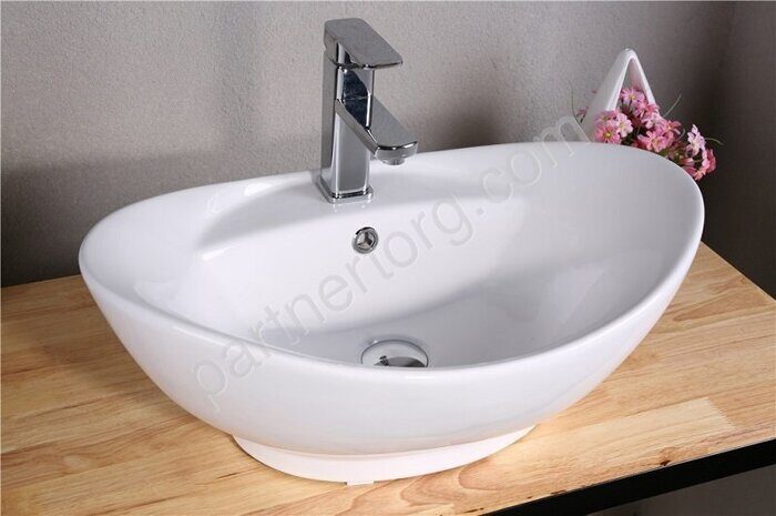 CeramaLux 9018 раковина настольная белая