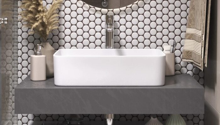 Unit 80 Velvex столешница под раковину графит для ванной комнаты