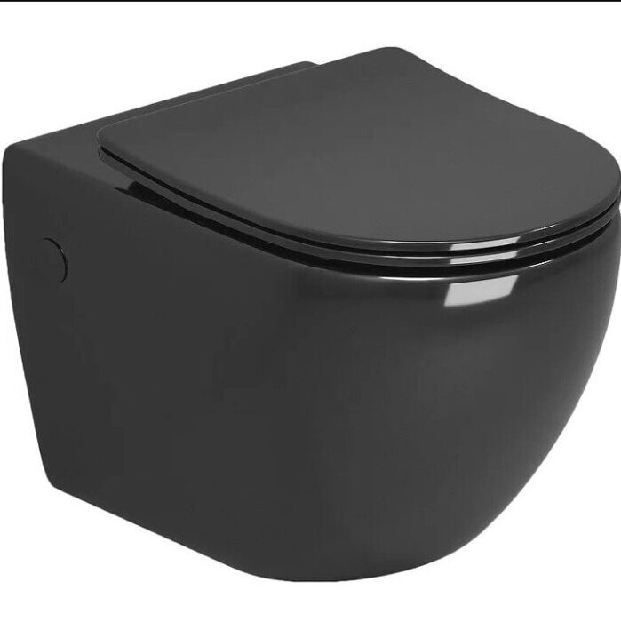 Grossman Color GR-4411blackS  Black подвесной безободковый унитаз черный с сидением