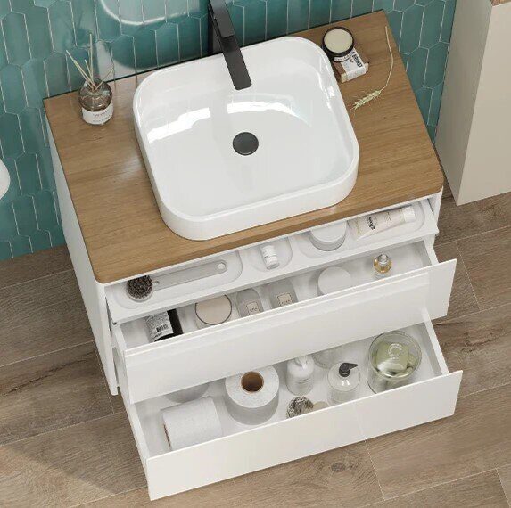 Klaufs 80 Velvex столешница без отверстий Invisible Line, шатанэ, для ванной комнаты