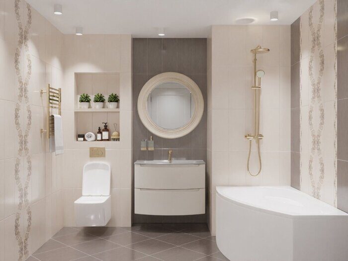 Amati Modern бордюр бежевый полуматовый рельеф 6,2х50,5см Azori