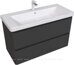 Эмбер 105 тумба черная матовая для ванной комнаты 2 ящика с раковиной-столешницей 105 cm (URBAN) Sanovit Aquanet