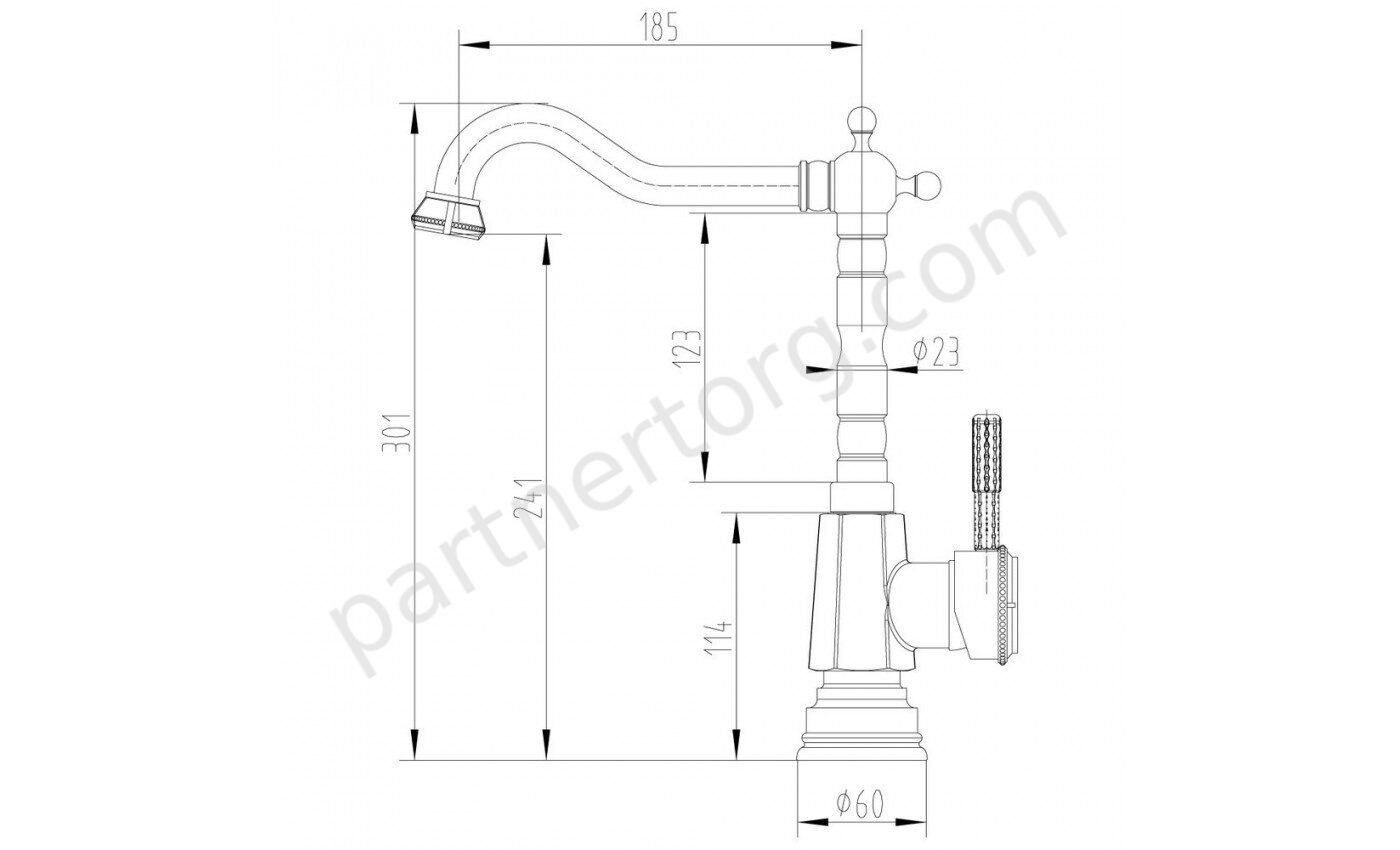 Jasmine LM6605B, смеситель для раковины, кухни с высоким поворотным изливом, бронза Lemark
