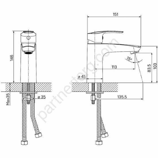 Ray Iddis сатин смеситель для умывальника RAYBN00i01