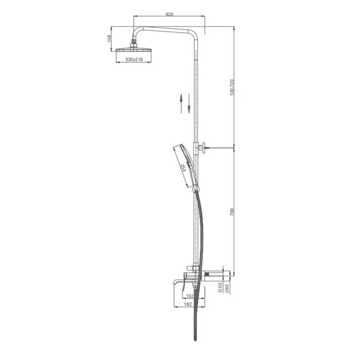 S31.24 Splenka Душевая система, хром