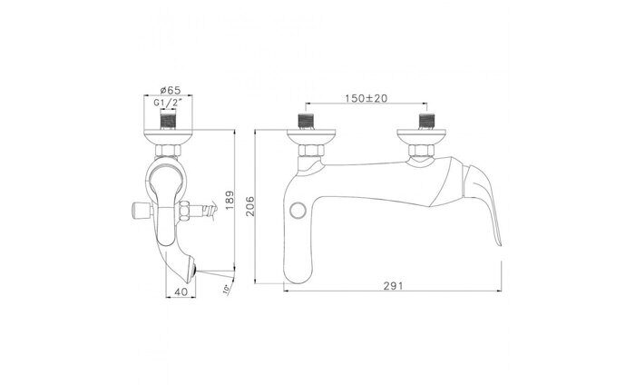 Swan LM5402BGC, смеситель для ванны и душа, с коротким изливом, черный-золото Lemark