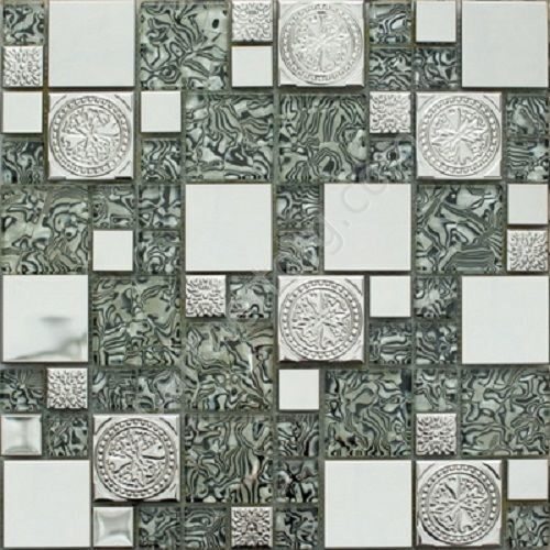 Серая комбинированная мозаика Metal series MS-620