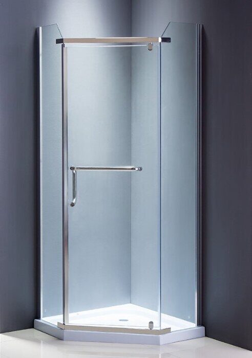 ODA-8025 B душевое ограждение 90х90см распашная дверь, профиль хром