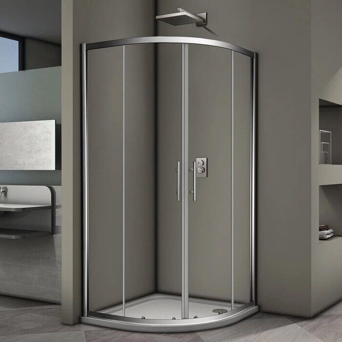 Veconi RV07-100PL-01-19C3 душевой угол 100х100x190 см, дверь раздвижная, профиль хром