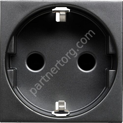 Schuko Zenit Abb NIE розетка с заземлением, со шторками, 16А / 250В, цвет антрацит