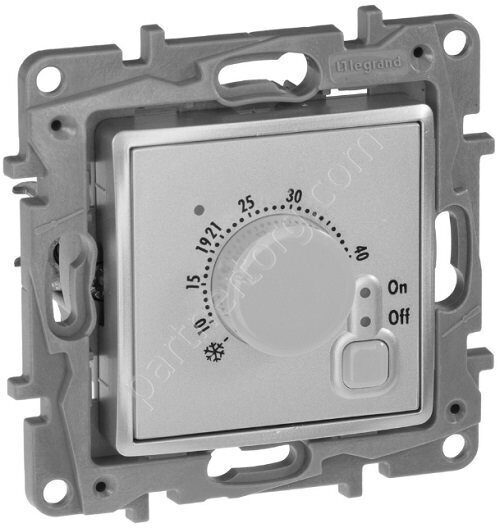 Legrand Etika термостат для теплого пола, цвет алюминий