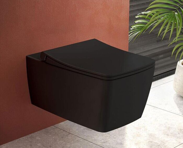 Metropole Vitra безободковый подвесной унитаз, цвет матовый чёрный