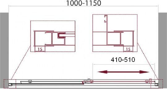 BelBagno UNIQUE-BF-1-100/115-C-Cr душевая дверь (100-115)х190 см раздвижная, стекло прозрачное, профиль хром